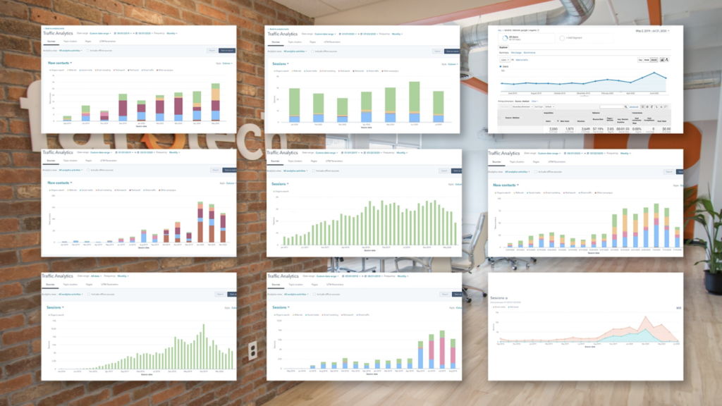 Collage of different screens showing a range of marketing data collection methods.