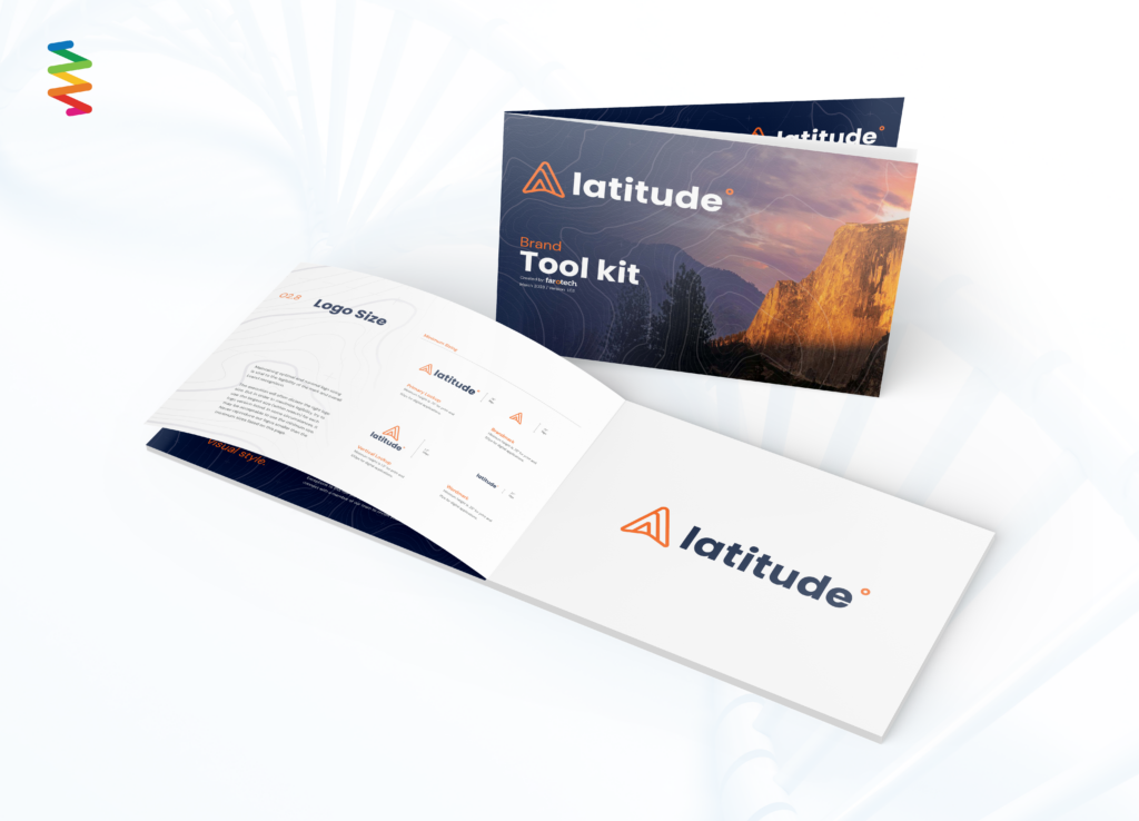 Mockup of brand guideline package for Latitude Information Security