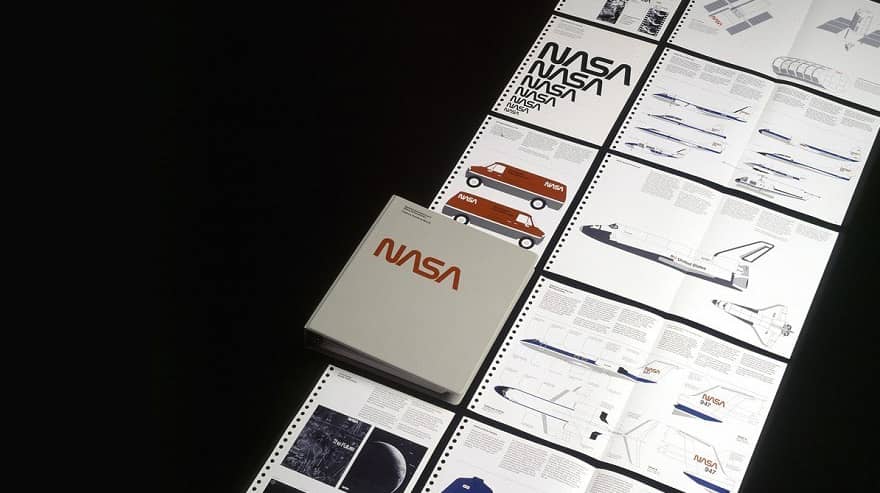 NASA early 1950’s branding toolkit with rocket designs.